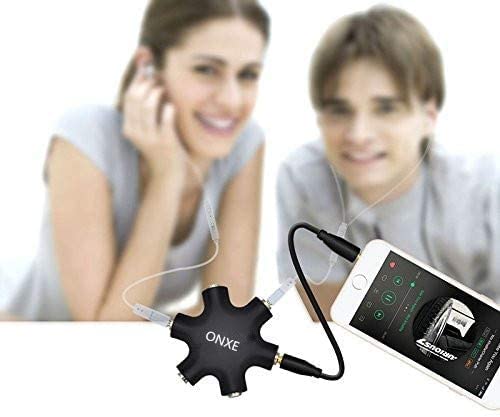 2-Pack Multi Headphone Splitter,3.5mm Headset Earphone Jack Audio Adapter Connector 1 Male to 2 3 4 5 Female Cable and Earphones Speakers