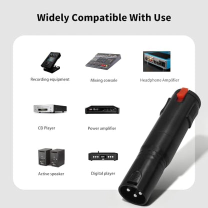 Balanced Lockable 1/4 to XLR Adapter Locking 6.35mm 1/4 Female to 3Pin XLR Male Audio Adapter for Mixing Console Microphone 2pcs
