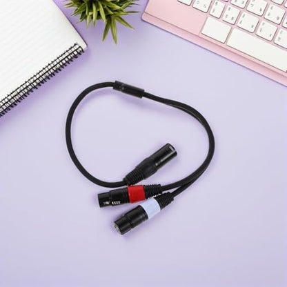 HOMSFOU 0.5m XLR Audio Splitter Cable Male to Dual Female Balanced Microphone Patch Cord with Efficient Signal Conversion and Plug and Play for Studio and Performance Use