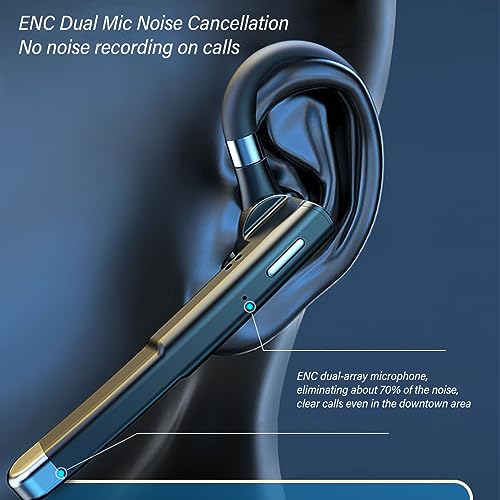 Bluetooth Headset, Bluetooth Earpiece Wireless Earpiece Single Ear BT 5.1 Wireless Handsfree Headset in Ear Headphone with Microphone for Business ﻿