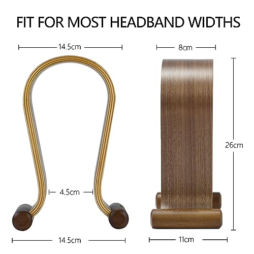 Wood Headphone Stand, Headphone Holder Wood Headset Stand Compatible for Sony, Bose, Shure, Jabra, JBL, AKG Gaming Headphones Display et. (Walnut) - color: Walnut