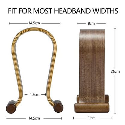 Wood Headphone Stand, Headphone Holder Wood Headset Stand Compatible for Sony, Bose, Shure, Jabra, JBL, AKG Gaming Headphones Display et. (Walnut) - color: Walnut