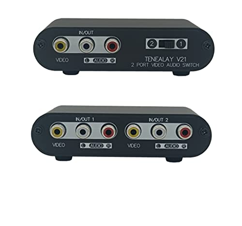 2-Way AV Switch RCA Switcher 2 in 1 Out Composite Video L/R Stereo Audio Selector Box for DVD STB Game Consoles -V21 - color: 2-Way audio/video switch