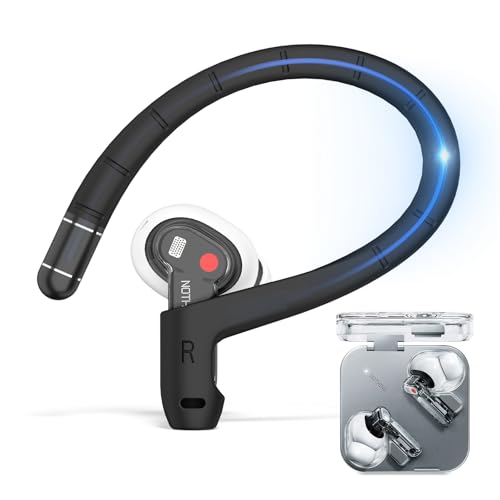 Anti-Slip Ear Hooks for Nothing Ear 3 Earbuds (2025), Comfortable Fit | Sports Anti-Loss | Soft Memory Titanium Alloy Ear Hooks Compatible for Nothing Ear (3) Wireless Earbuds with Lanyard (Black)