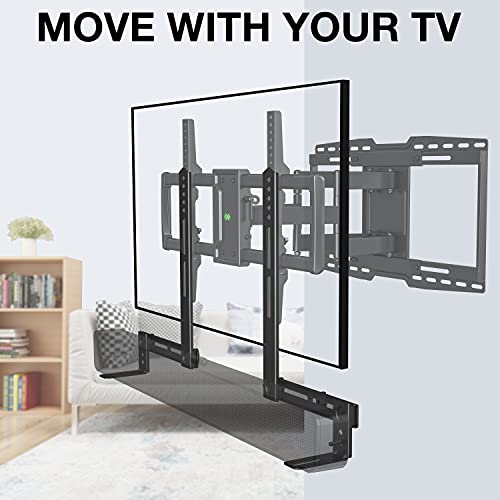 USX MOUNT Soundbar Mount Sound Bar TV Mount for Mounting Above or Under TV, Sound Bar Mount Up to 13.2 lbs, Two Removable and Lockable Hooks for Back or Bottom Holes - size: Soundbar Mount up to 13.2 lbs