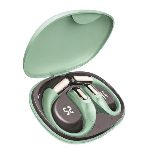 Wireless Sport Earbuds Bluetooth Headphones,Lightweight Earbuds with Ear Hooks,Bluetooth5.4 Wireless Earphones,25H Playtime, IPX4 Waterproof Running Headphones for Gym(Green) - color: Green