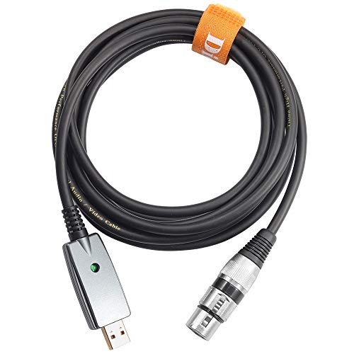 USB Microphone Cable,XLR Female to USB Mic Link Converter Cable for Microphones or Recording Karaoke Sing,20 feet - size: 20 Feet