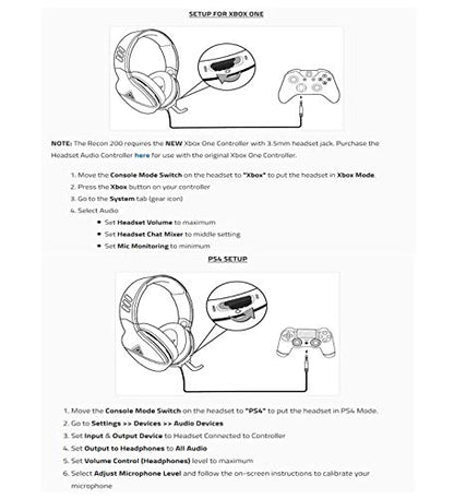 Turtle Beach Recon 200 White Amplified Gaming Headset for Xbox and PlayStation