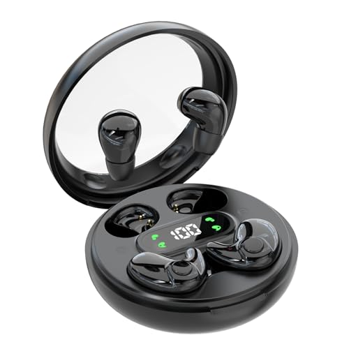 Earbuds,Mini Invisible Sleep Earbuds,Bluetooth 5.4 Ultra-Stylish Headphones for Sleep,Comfortable Blocking Noise,2-Pack Small mini Invisible Wireless Earbuds for Sleeping (Black) - color: Black