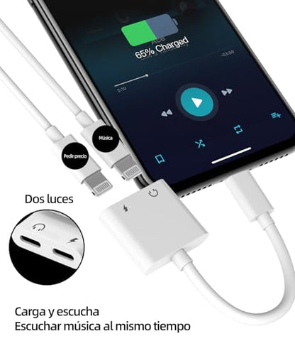 Adapter for iPhone Headphones Jack Lightning 2Pack Headphones Microphone Dongle for Apple 14 13 12 11 Pro Max for iPad Mini Cable Auxiliary Car Charger Aux Accessories Earbuds Charging Audio Connector