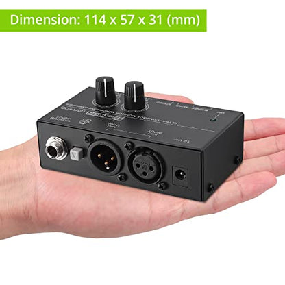 LiNKFOR MA400 Headphone Amplifier for XLR Microphone & Audio Signal with Volume Controls, 6.35mm & 3.5mm Headphone Outputs, Portable with 12V Power Supply
