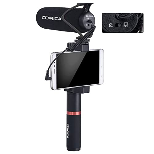 COMICA CVM-V30 LITE External Microphone for Camera, Gun Microphone, External Microphone, Directional Microphone, Camera, Smartphone Compatible, Black
