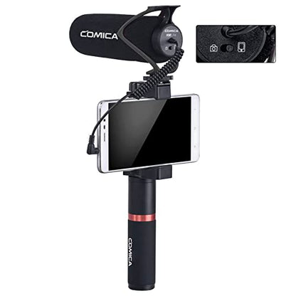 COMICA CVM-V30 LITE External Microphone for Camera, Gun Microphone, External Microphone, Directional Microphone, Camera, Smartphone Compatible, Black
