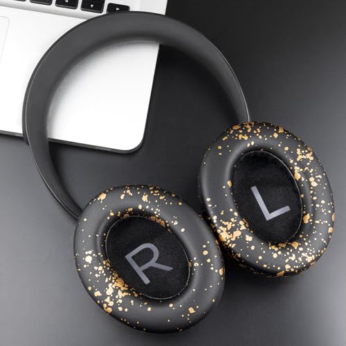 SOULWIT Protein Leather Replacement Earpads for Bose 700 (NC700) Wireless Headphones, Ear Pads Cushions with Softer Protein Leather, High-Density Noise Cancelling Foam, Added Thickness - Black Gold - color: Black Gold