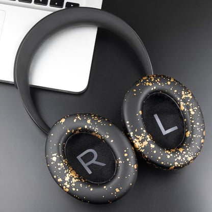 SOULWIT Protein Leather Replacement Earpads for Bose 700 (NC700) Wireless Headphones, Ear Pads Cushions with Softer Protein Leather, High-Density Noise Cancelling Foam, Added Thickness - Black Gold - color: Black Gold
