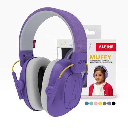 Alpine Muffy Kids Ear Muffs for Kids Ear Protection | 3-16 Years | Autism Sensory Products | 22dB Sound Reduction | Kids Noise Cancelling Ear Muffs | Noise Reduction Headphones for Kids - color: Purple