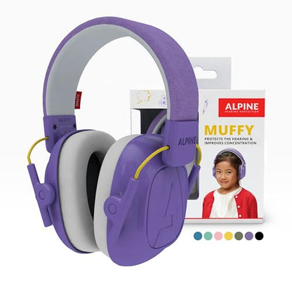 Alpine Muffy Kids Ear Muffs for Kids Ear Protection | 3-16 Years | Autism Sensory Products | 22dB Sound Reduction | Kids Noise Cancelling Ear Muffs | Noise Reduction Headphones for Kids - color: Purple