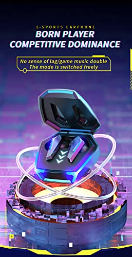 NW HANDA M10 Bluetooth Gaming Headphones True Wireless Earbuds with Bluetooth 5.2 HiFi Stereo Sound Microphone Game/Music Mode LED Light 40ms Ultra Low-Latency 24H Playtime Waterproof Earphones - color: White