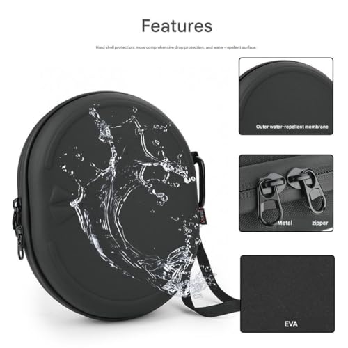 Universal Hard Shell Storage Case for Medium Small Over Ear Headphones Black