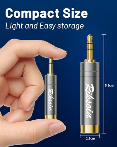 1/4'' to 3.5mm Stereo Pure Copper Headphone Adapter,3.5mm(1/8'') Plug Male to 6.35mm (1/4'') Jack Female Stereo Adapte for Headphone, Amp, Adapte,4-Pack - size: 3.5mm to 6.35mm 4-pack