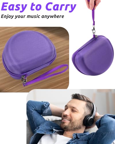 RAIACE Hard Storage Case Compatible with Skullcandy Crusher Over-Ear Headphones, for TOZO HT3 Headphones and More Foldable Headset, Travel Carrying Bag. (Case Only)-Purple - color: Purple