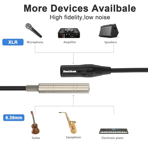 Smithok 2 Pack 1/4 to XLR Cable,Balanced 1/4" Female to XLR Male Stereo Audio Adapter,XLR Male to TS/TRS Quarter inch Connector Converter Interconnect Cable - 11.8 inches (30 cm) - size: 2 Pack - 11.8 inches (30 cm)