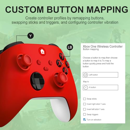 NINIFEI For Xbox One Controller,Wireless Gaming Xbox Controller - color: red