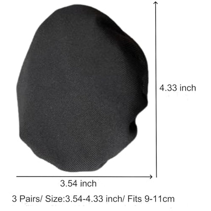 Headphone Ear Pads Covers, 3 Pairs Washable Stretchable Fabric Headphone Covers for Over The Ear Headphones, Fit 3.54" - 4.33" Ear Pads, Gym, Training, Aviation, Gaming - color: Black