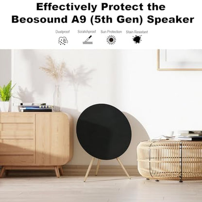 Stretch Dust Cover Compatible with Bang & Olufsen Beosound A9 (5th Generation) Speaker, Soft Stretchy Spandex Fleece Speaker Cover Protective Sleeve with Elastic Band