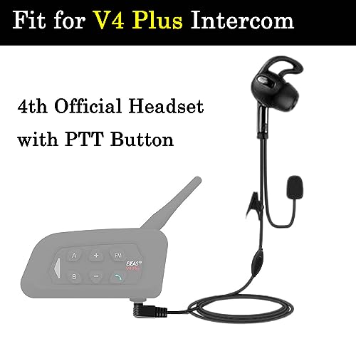 PTT Referee Headset with 3.5mm Round Jack, Earphone with Push to Talk Button for 4th Official, Earpiece Fit for V6 V4 FBIM Soccer Football Coach Intercom Radio