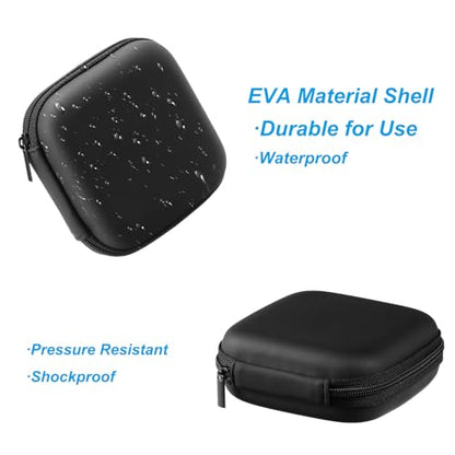 PATIKIL 3.54x3.54 Electronic Organizer Case, 2Pcs EVA Hard Waterproof Square Travel Carrying Case with Zipper for Digital Multimeter, Camera, Charger Cord, Earphone, Black