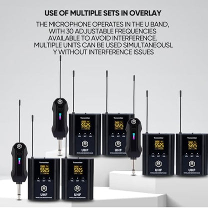 W IN-MIX UHF Wireless Microphone System – 2-Pack with Headset & Lavalier Mics, 100ft Range, 30 Selectable Channels for Karaoke, Church, Teaching & Presentations - style: 2 Pack