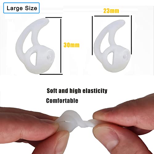 Silicone Fin Ear Mold for Two Way Radio Earpiece Replacement Acoustic Tube | 2 Pairs Large Left Ear, Stabilizer Ear Mold, Fits Acoustic Coil Tube, Two-Way Radio, Police & Surveillance Earpieces - size: Fin Large-Left Ear
