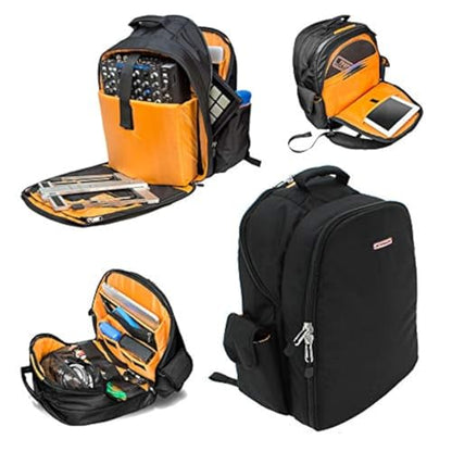 Prime DJ Backpack for DVS, Mobile, or Club Gigs, Bag Carry Mixers S9, 62, etc., Laptop, Stand, Tablet, Headphone, Vinyl Records, USB Mobile Devices, Needle Case, Cables, Microphone & More