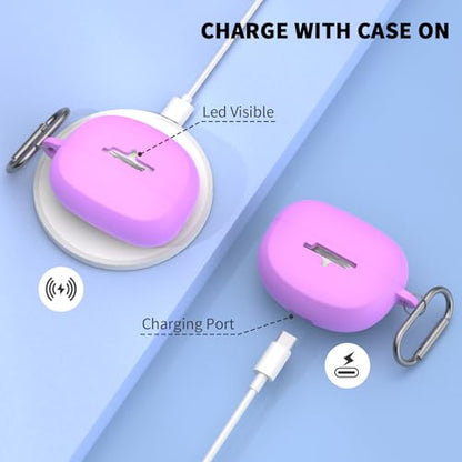 for New Bose Ultra Open Earbuds Case(2024), Purple | Silicone Shockproof Protective Cover for Bose Open Ear Wireless Earbuds Accessories with Carabiner - color: Purple