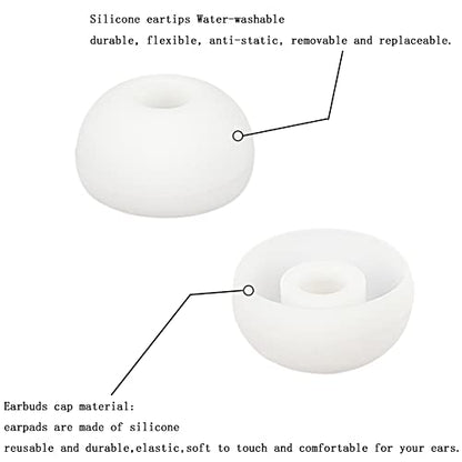 Silicone Ear Tips Earbud Replacement Tips Earbuds Eargels Earpads Earbuds Tips Compatible with Powerbeats 2/3 Wireless Beats by Dre Headphones,4 Pairs(White) - color: White