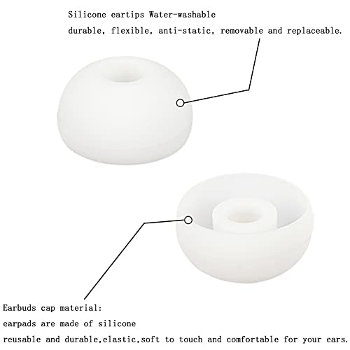 Silicone Ear Tips Earbud Replacement Tips Earbuds Eargels Earpads Earbuds Tips Compatible with Powerbeats 2/3 Wireless Beats by Dre Headphones,4 Pairs(White) - color: White