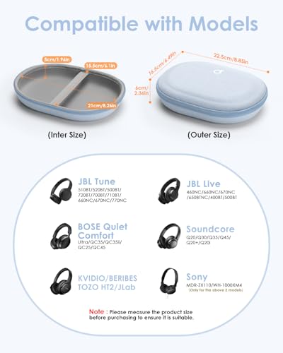 Headphone Case Hard for Bose QuietComfort Ultra QC45 QC35 QC25 QC15 QCSE - color: Blue
