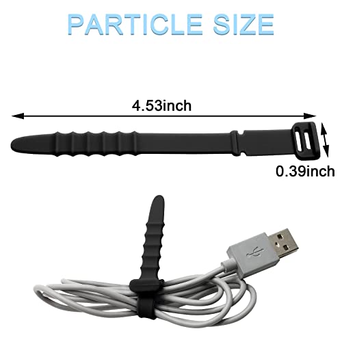 Litoexpe 30 Pieces 4.5" Silica gel Cable Zip Ties | Reusable, for Charging Cables, USB, and Earphone Management