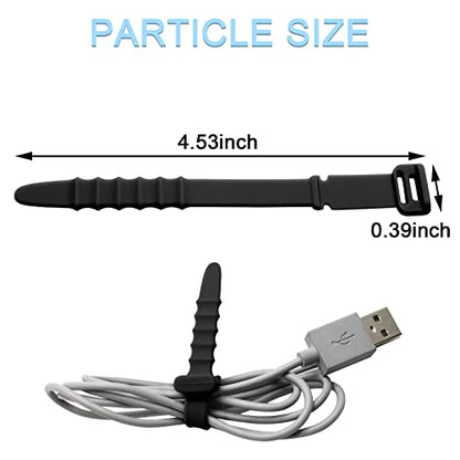 Litoexpe 30 Pieces 4.5" Silica gel Cable Zip Ties | Reusable, for Charging Cables, USB, and Earphone Management