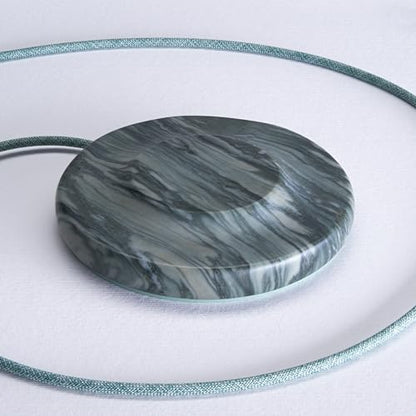 Einova Classic Stone – Marble Wireless Charging Pad Designed in Italy, Integrated 6 ft USB-C Cable, Smartphones, Wireless Earbuds, Smartwatches – Pine Verde Alpi Marble - color: Pine Verde Alpi Marble – Classic Stone