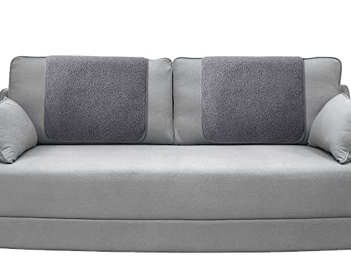 Frienda 2 Pieces Recliner Headrest Covers Sofa Headrest Protector for Recliner Chair Couch Furniture Non Slip for Living Room(Gray) - color: Grey