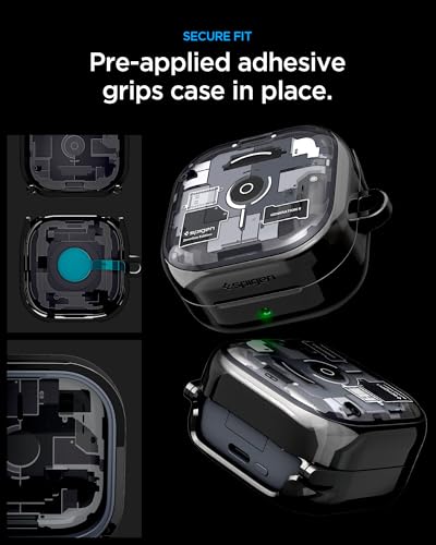 Spigen Ultra Hybrid Designed for Galaxy Buds 4 Pro/Buds 4 Case (2026) | TPU & PC Dual Layer Protection, DDP Printing, Included Carabiner, Wireless Charging Compatible - Zero One - size: Buds4 Pro / Buds 4