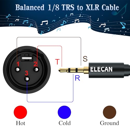 3.5mm (1/8 Inch) TRS Aux Male to XLR Male Cable 15 Ft, Balanced Professional Shielded Stereo Microphone Cable Cord, Gold Plated for DSLR Camera Mixer Headphones with 3.5 to 6.35mm Adapter+Ties - size: 15FT, style: 3.5mm to XLR Male