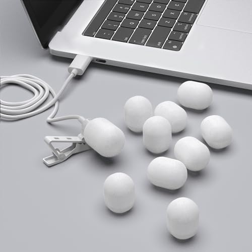 Foam Cover for Lavalier Lapel Microphone, Windscreen for Mini Clip-On Lav MIC, Foam Cover, 10-Pack, White - color: Foam Cover, 10-Pack, White