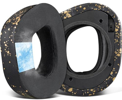 SOULWIT Cooling-Gel Earpads Cushions Replacement for Turtle Beach Stealth 700 Gen 2, 700 Gen2 MAX Wireless Gaming Headset, Ear Pads with Ice Silk Fabric, Noise Isolation Foam - Black Gold - color: Black Gold