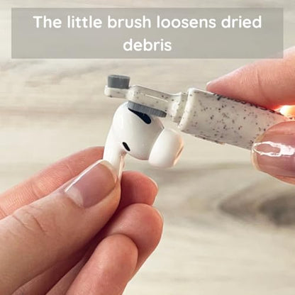 Teenie Weenie Earbud Cleanie Earbuds Cleaning Kit - Crud-Removing Multi Tool, Compatible with AirPods, Nib, Soft Brush, Flocking Sponge, Cleaner for Charging Case, Phone, Camera, Pen Shaped