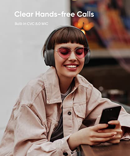 INFURTURE Over Ear Headphones Active Noise Cancelling Headphones, H1 Wireless Bluetooth Headset, Deep Bass Headset, Low Latency, 90H Playtime, Foldable Headphone for Sport Running Cool Gadgets Gift - color: Black