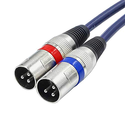 Dual RCA to XLR Male Cable, 2 XLR to 2 RCA/Phono Plug HiFi Stereo Audio Connection Microphone Cable Wire Cord Path Cable - 10 Feet / 3m - size: 10 FT