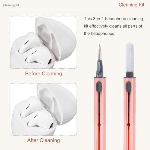 4PCS Earphone Cleaner Kit - Ultra Portable Multi-Function Cleaner Kit Soft Brush for Bluetooth Earphones Case Cleaning Tools, Light Pink - color: Light Pink